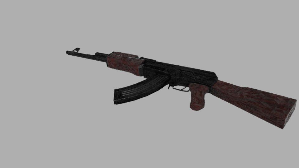 AK 47 GUN Model Low-poly 3D model_17