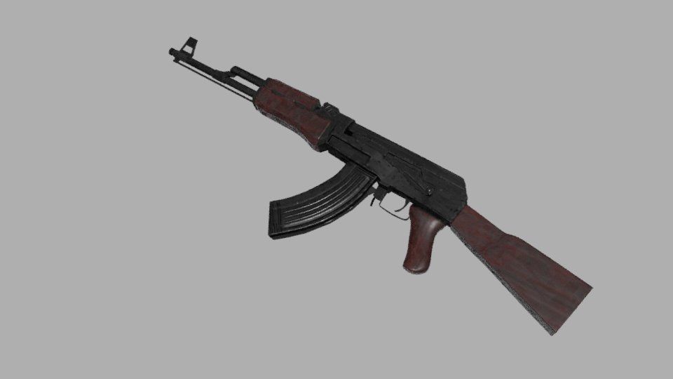 AK 47 GUN Model Low-poly 3D model_18