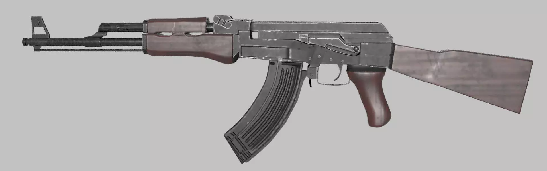 AK 47 GUN Model Low-poly 3D model_0