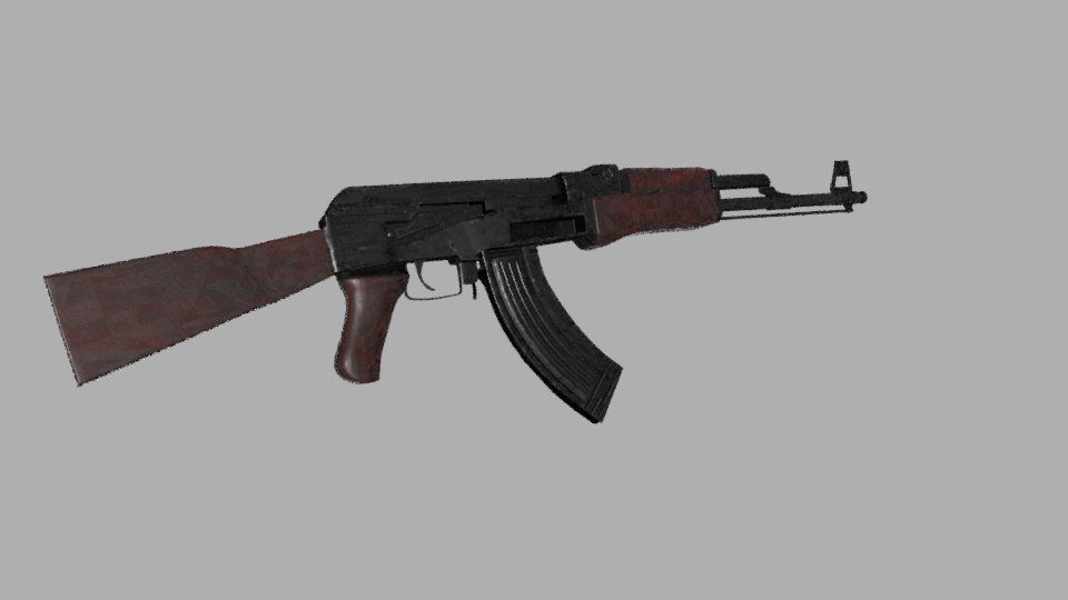 AK 47 GUN Model Low-poly 3D model_8