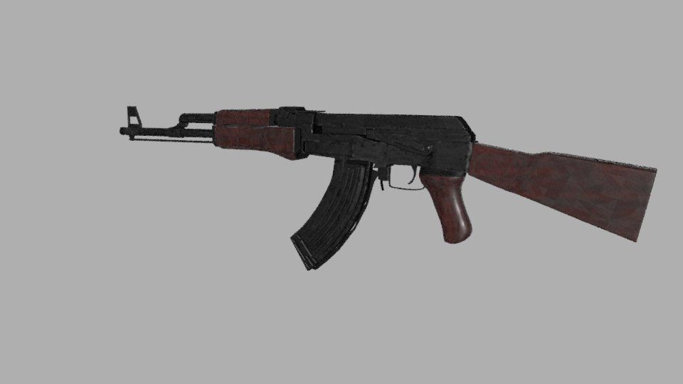 AK 47 GUN Model Low-poly 3D model_15