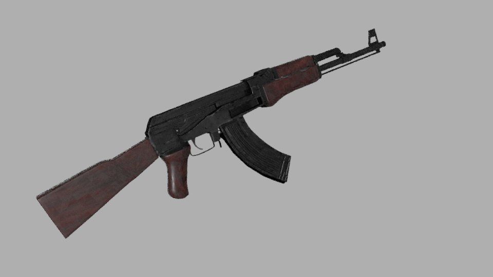 AK 47 GUN Model Low-poly 3D model_19