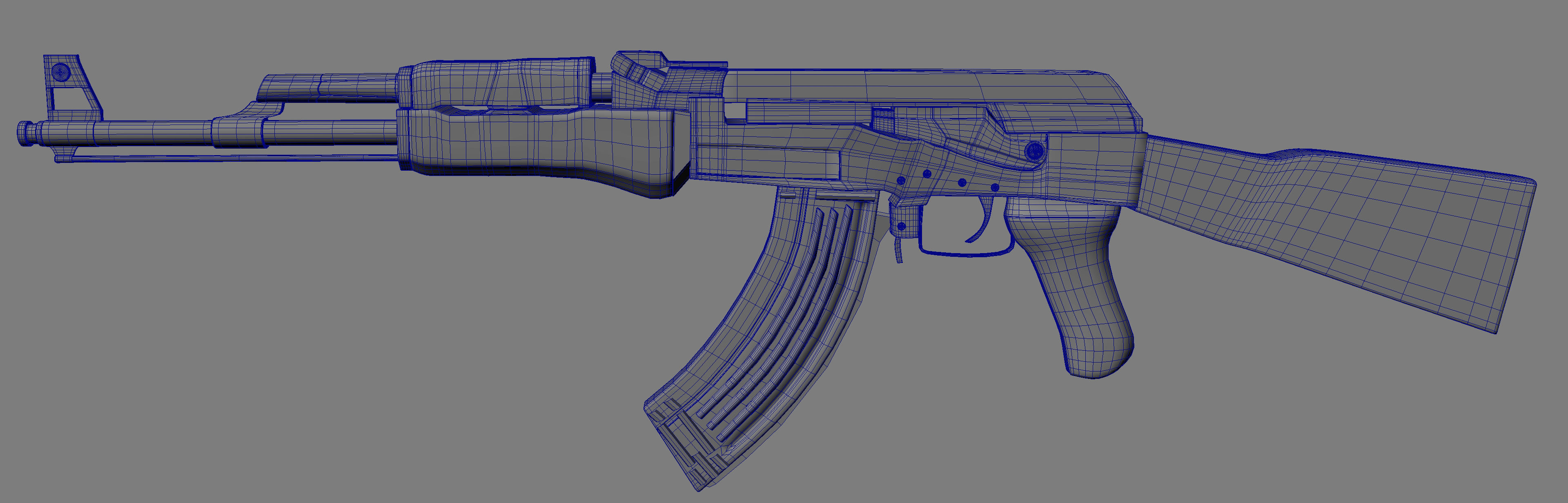 AK 47 GUN Model Low-poly 3D model_21