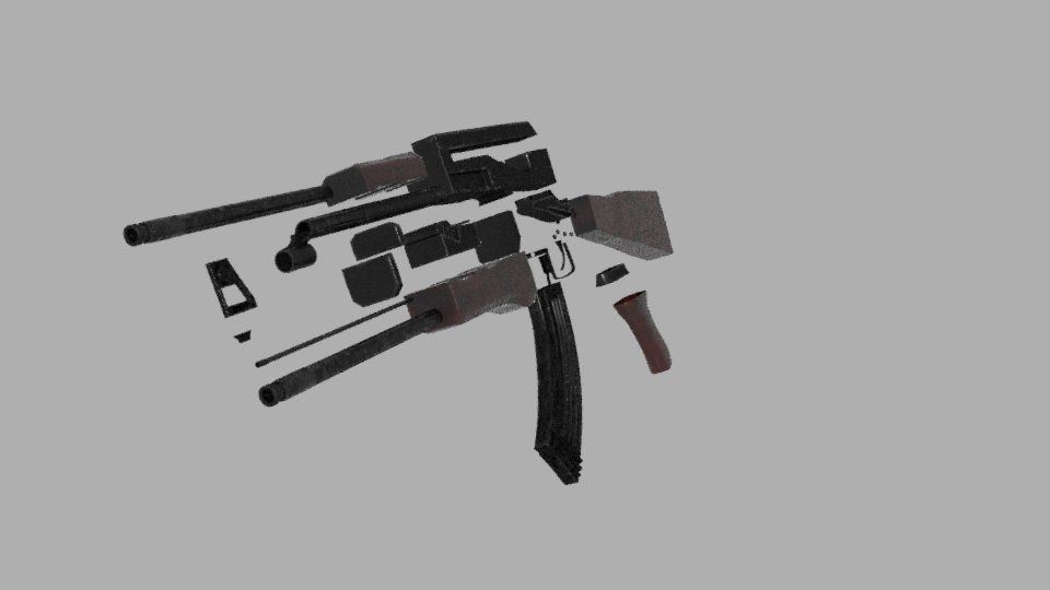 AK 47 GUN Model Low-poly 3D model_13