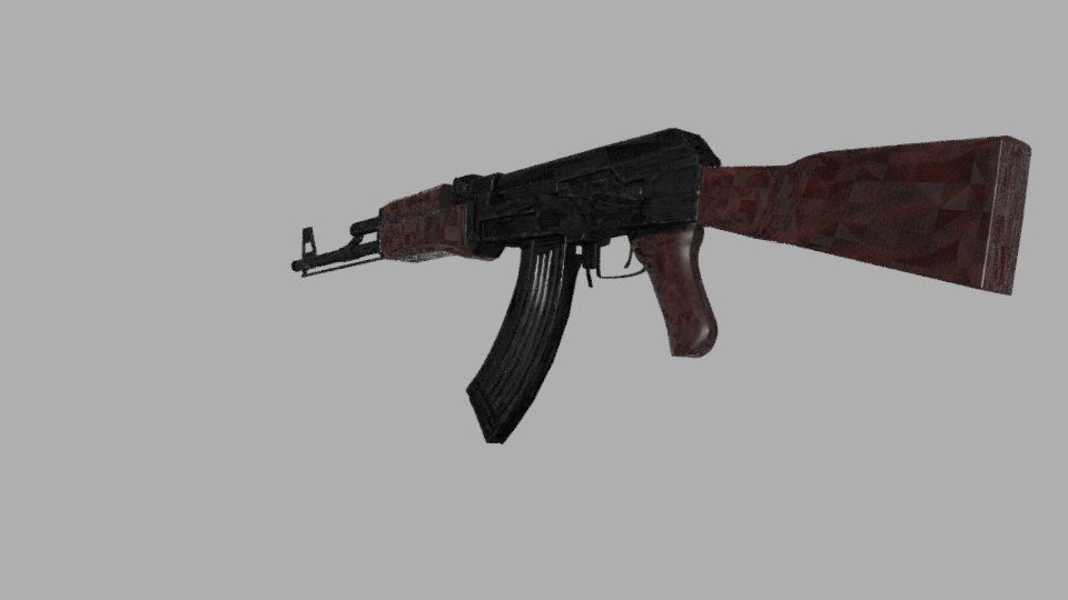 AK 47 GUN Model Low-poly 3D model_11