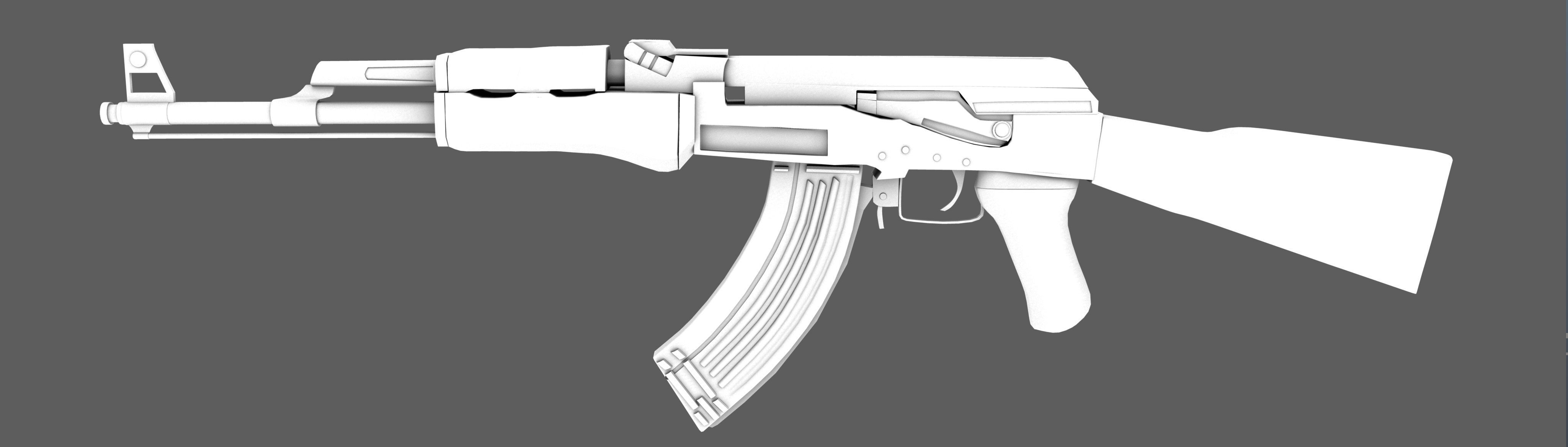 AK 47 GUN Model Low-poly 3D model_20