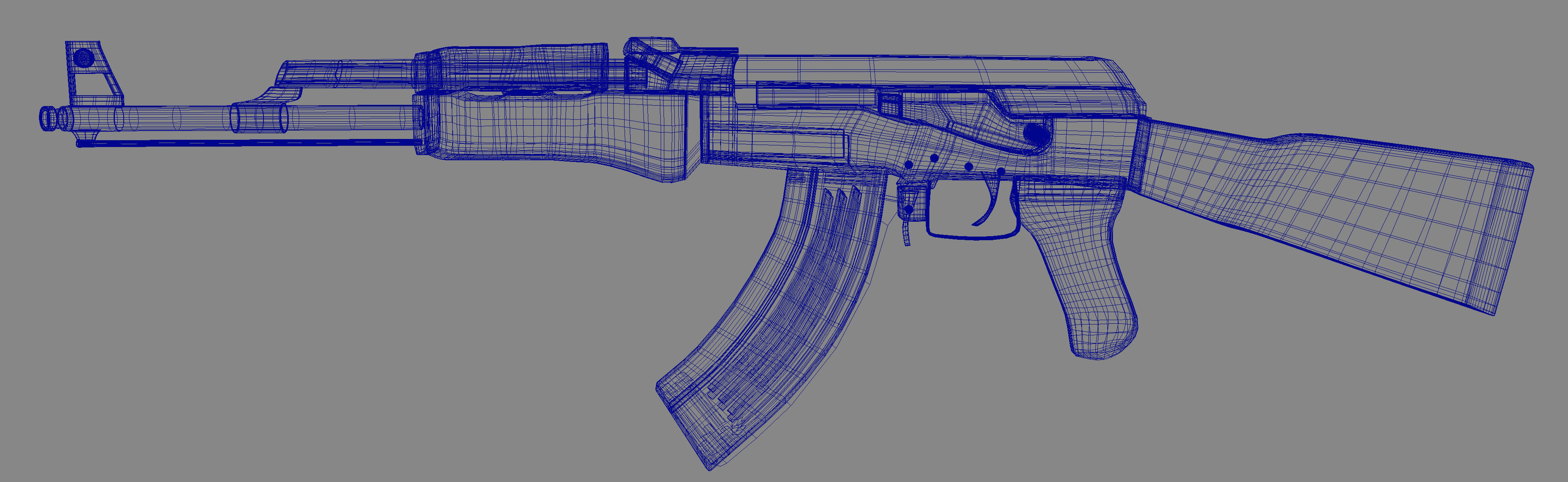 AK 47 GUN Model Low-poly 3D model_22