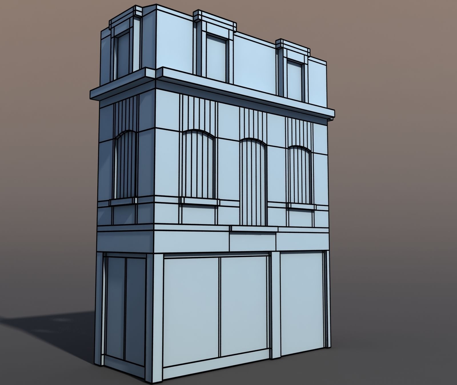 Apartment House 43 Low-poly 3D model_5