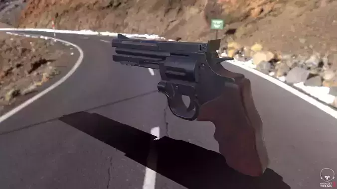 Revolver GunModel  Low-poly 3D model