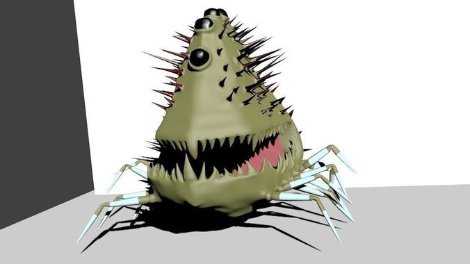 Low Poly Monster creature with spikes 3D model