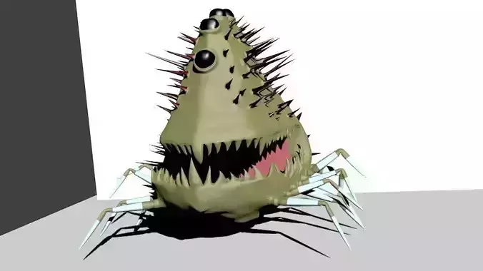 Low Poly Monster creature with spikes 3D model