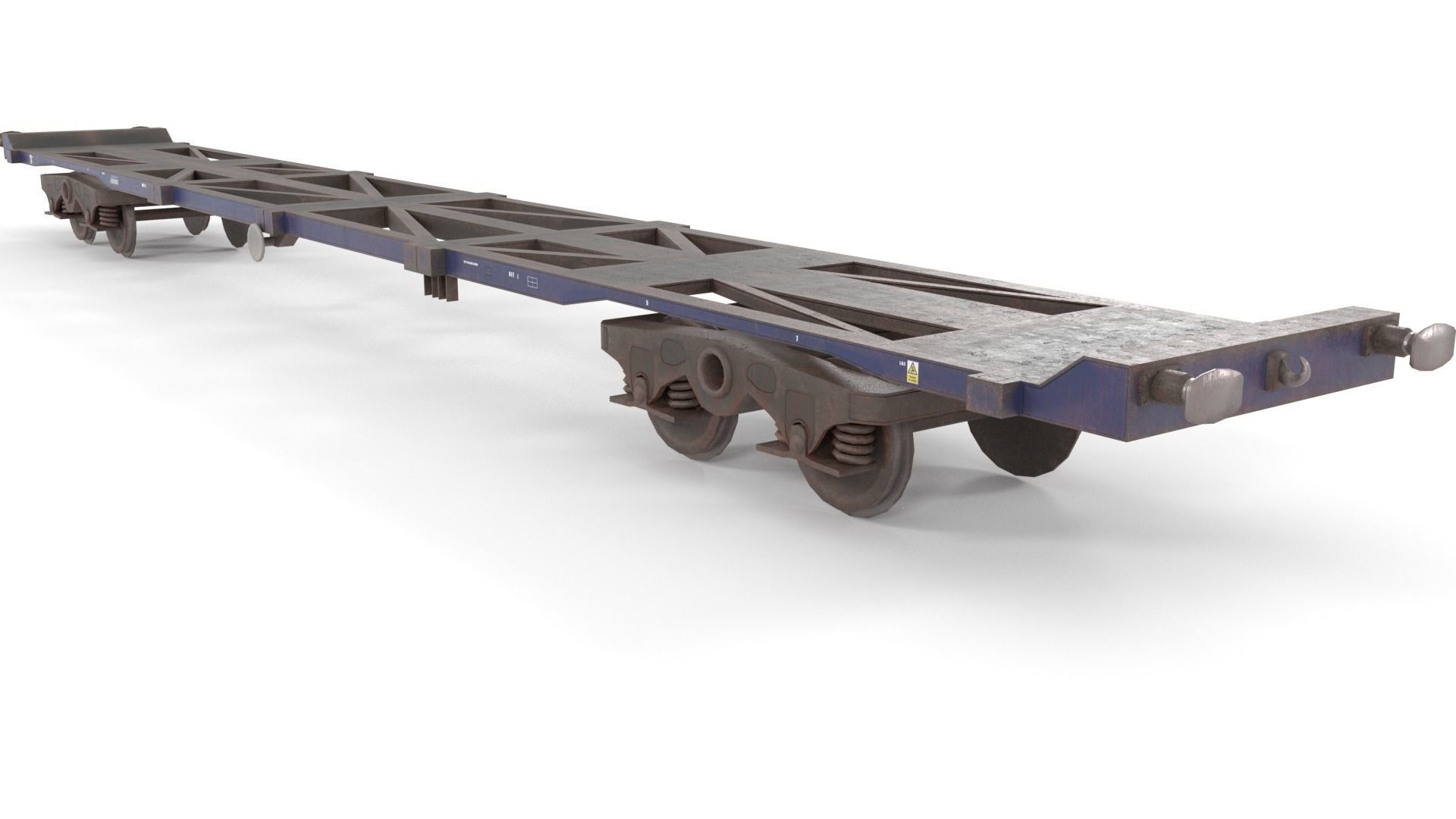Low poly PBR container rail wagon Low-poly 3D model_1