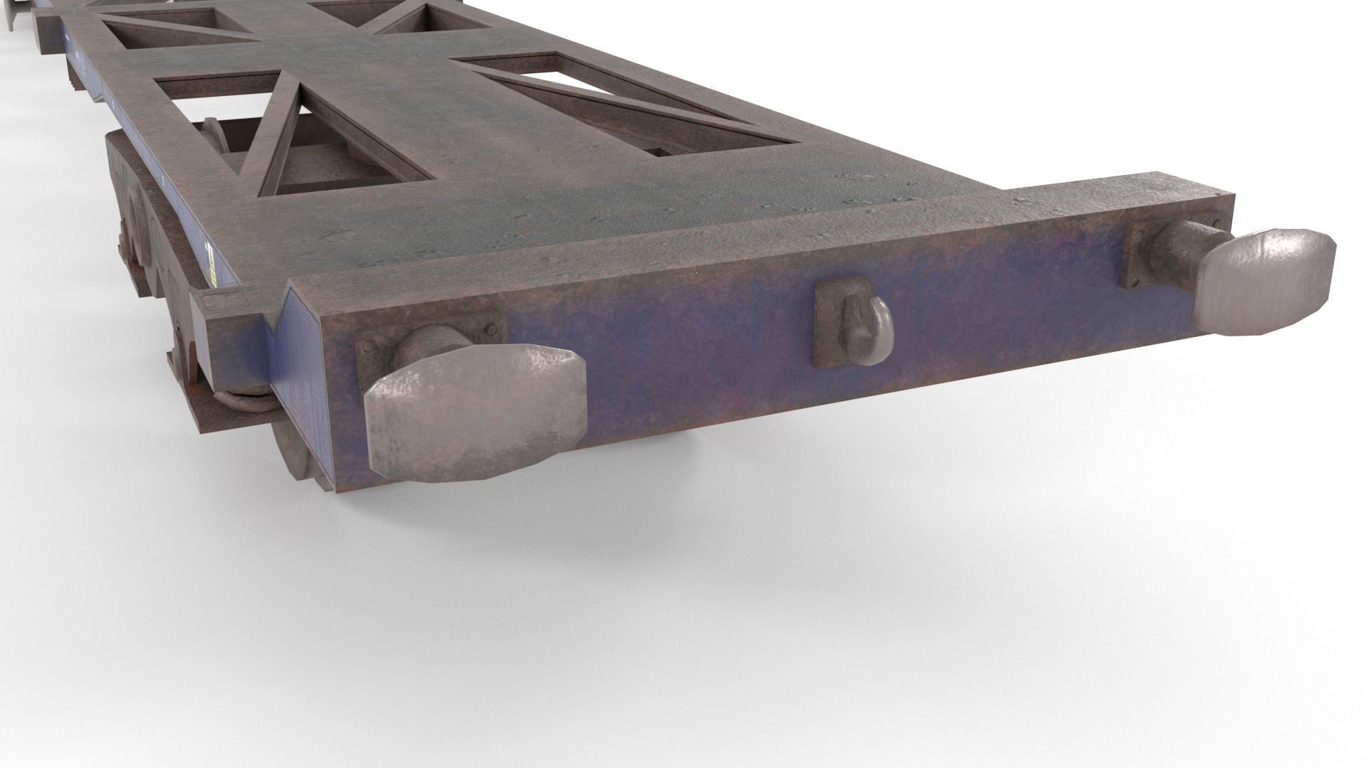 Low poly PBR container rail wagon Low-poly 3D model_3