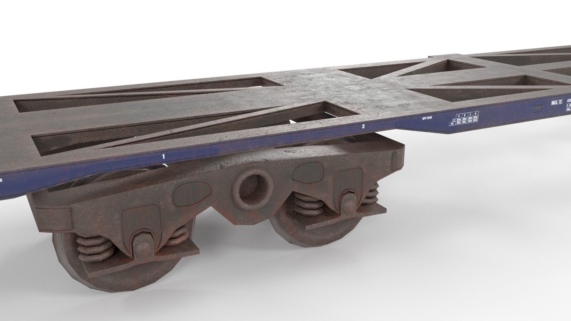 Low poly PBR container rail wagon Low-poly 3D model_2