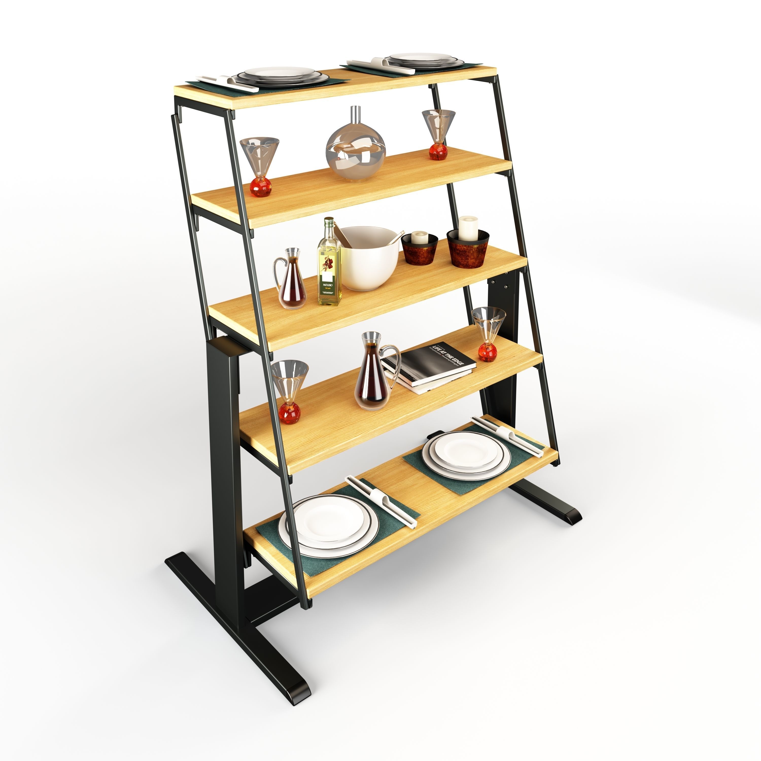 Swing Table Animated Rigged 3D model_2