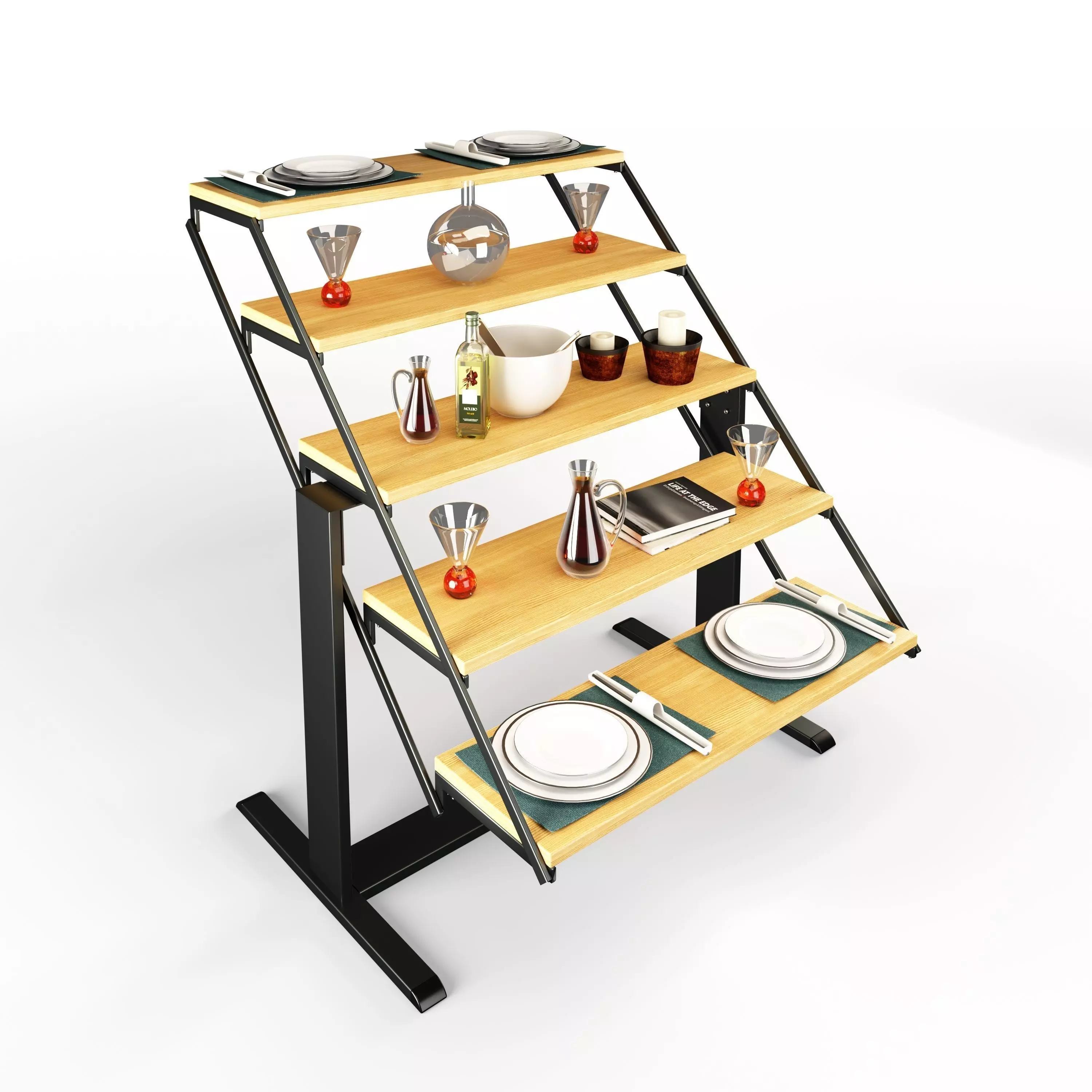 Swing Table Animated Rigged 3D model_0