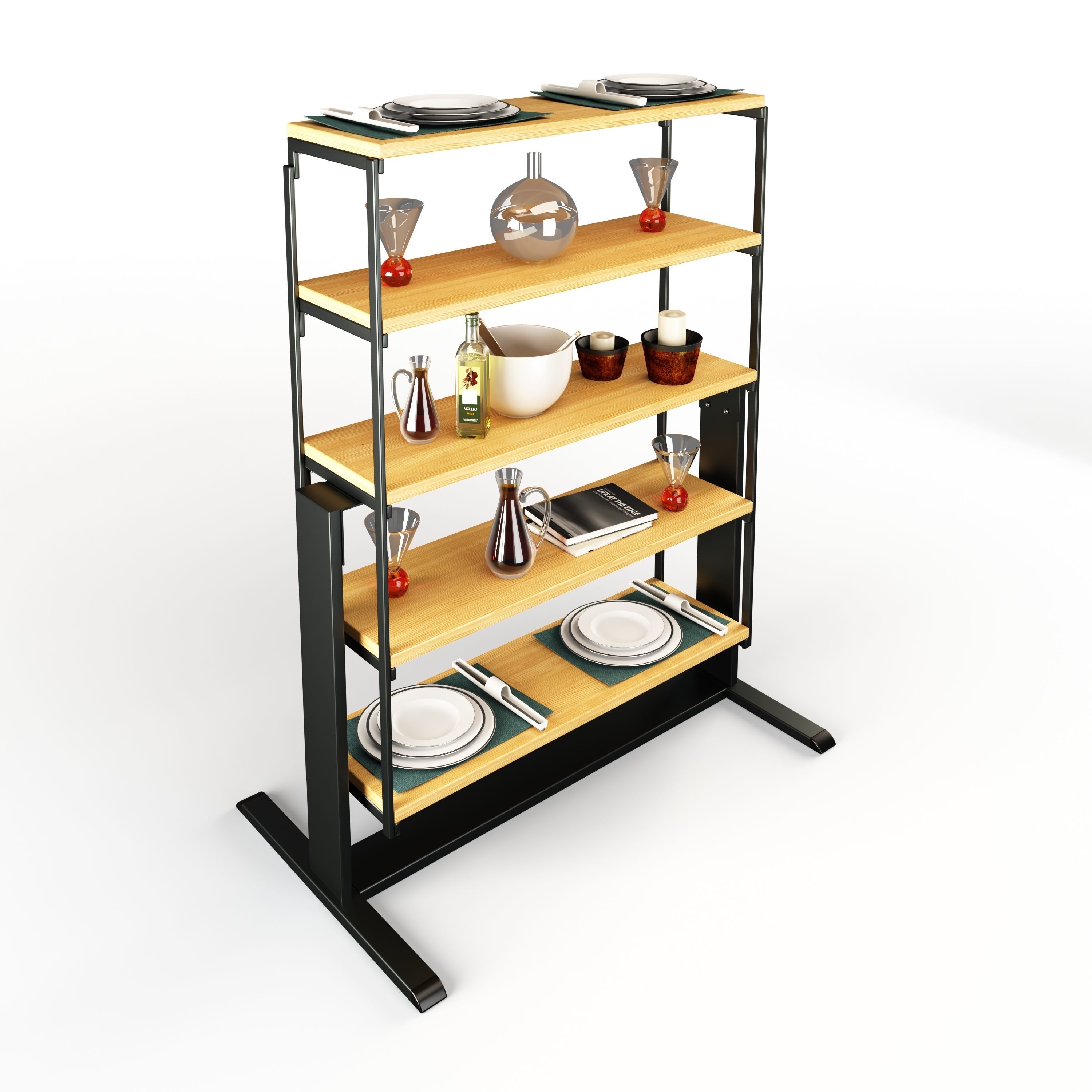 Swing Table Animated Rigged 3D model_3