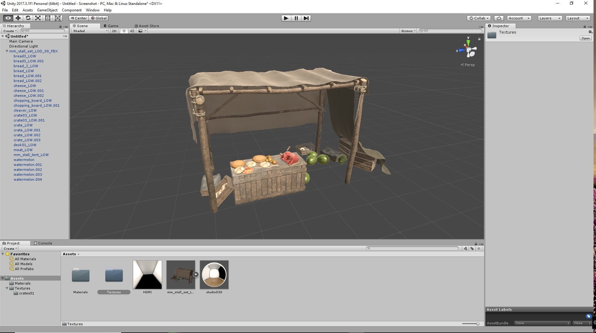 The Medieval Market Stall Low-poly 3D model_6