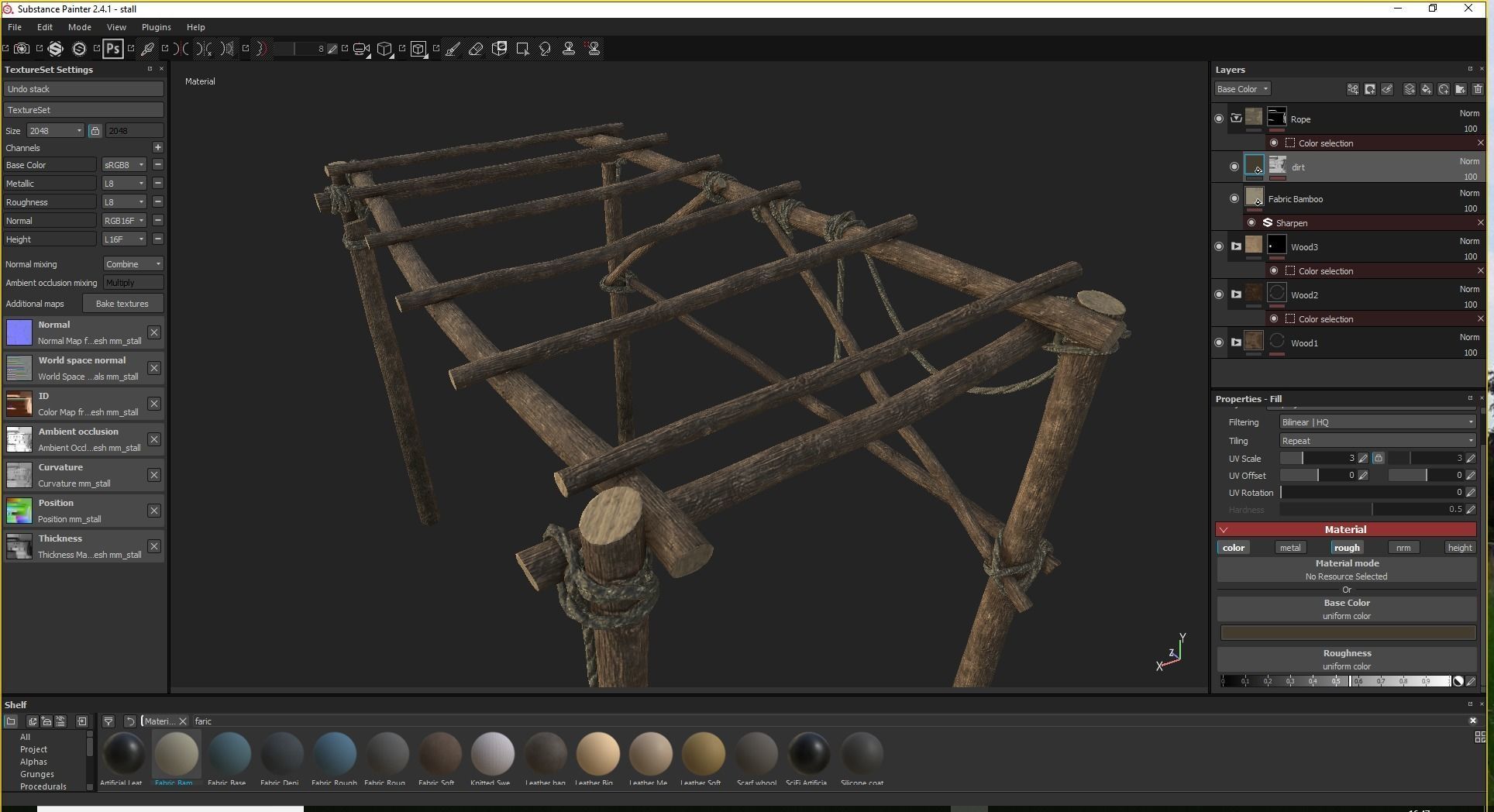 The Medieval Market Stall Low-poly 3D model_7