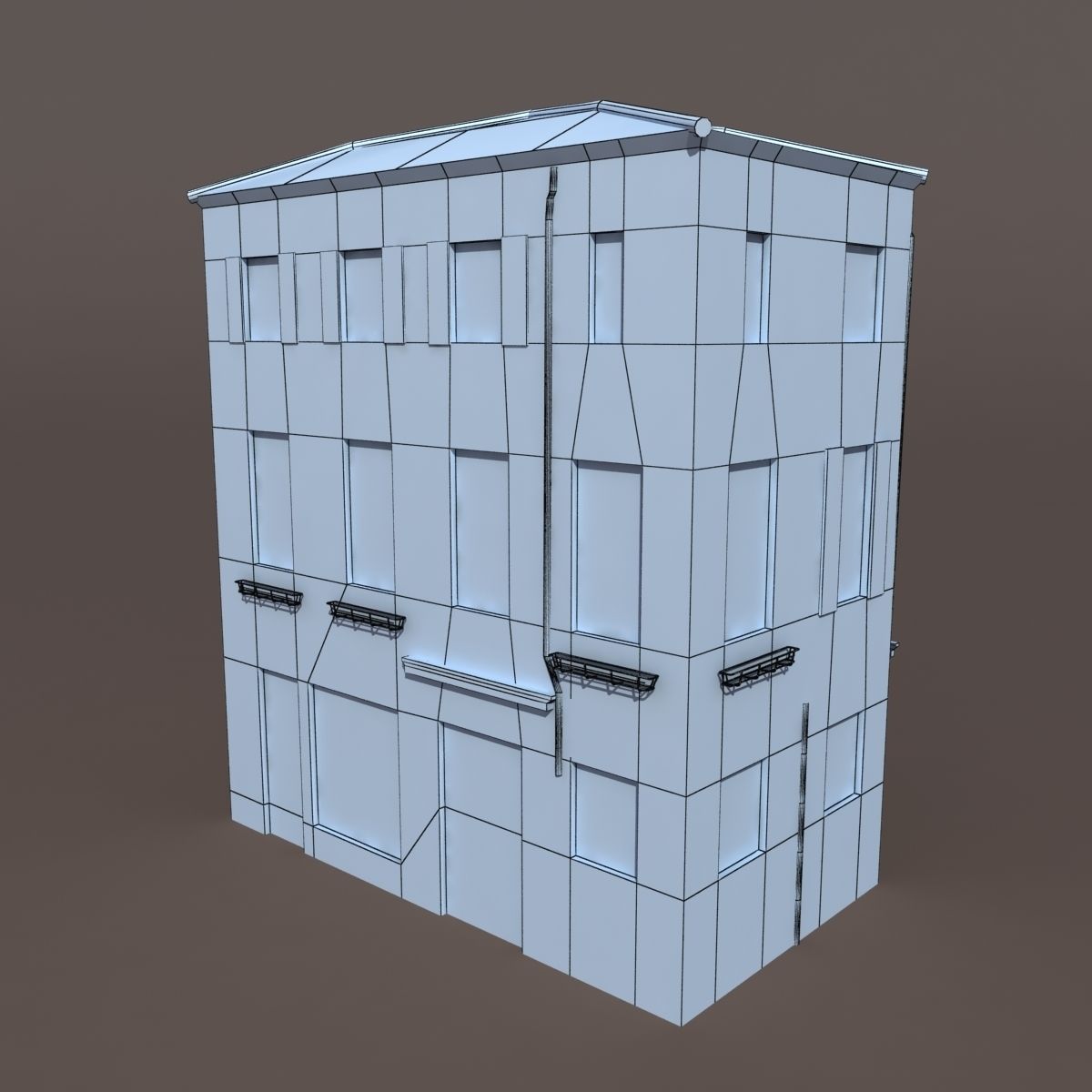 Apartment House 135 Low-poly 3D model_3