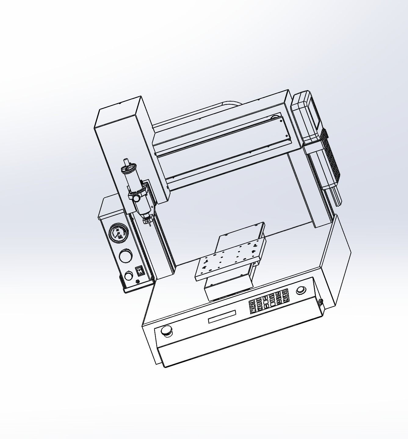 Desk type glue machine 3D model_7