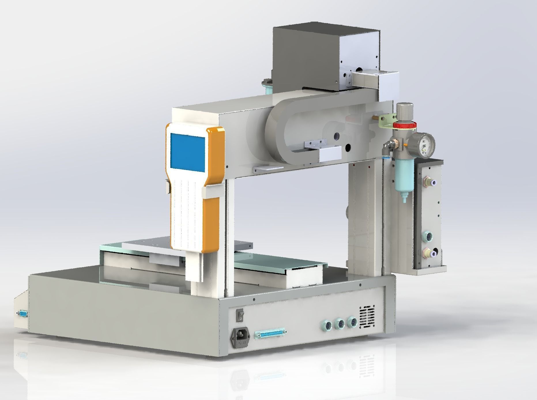 Desk type glue machine 3D model_2