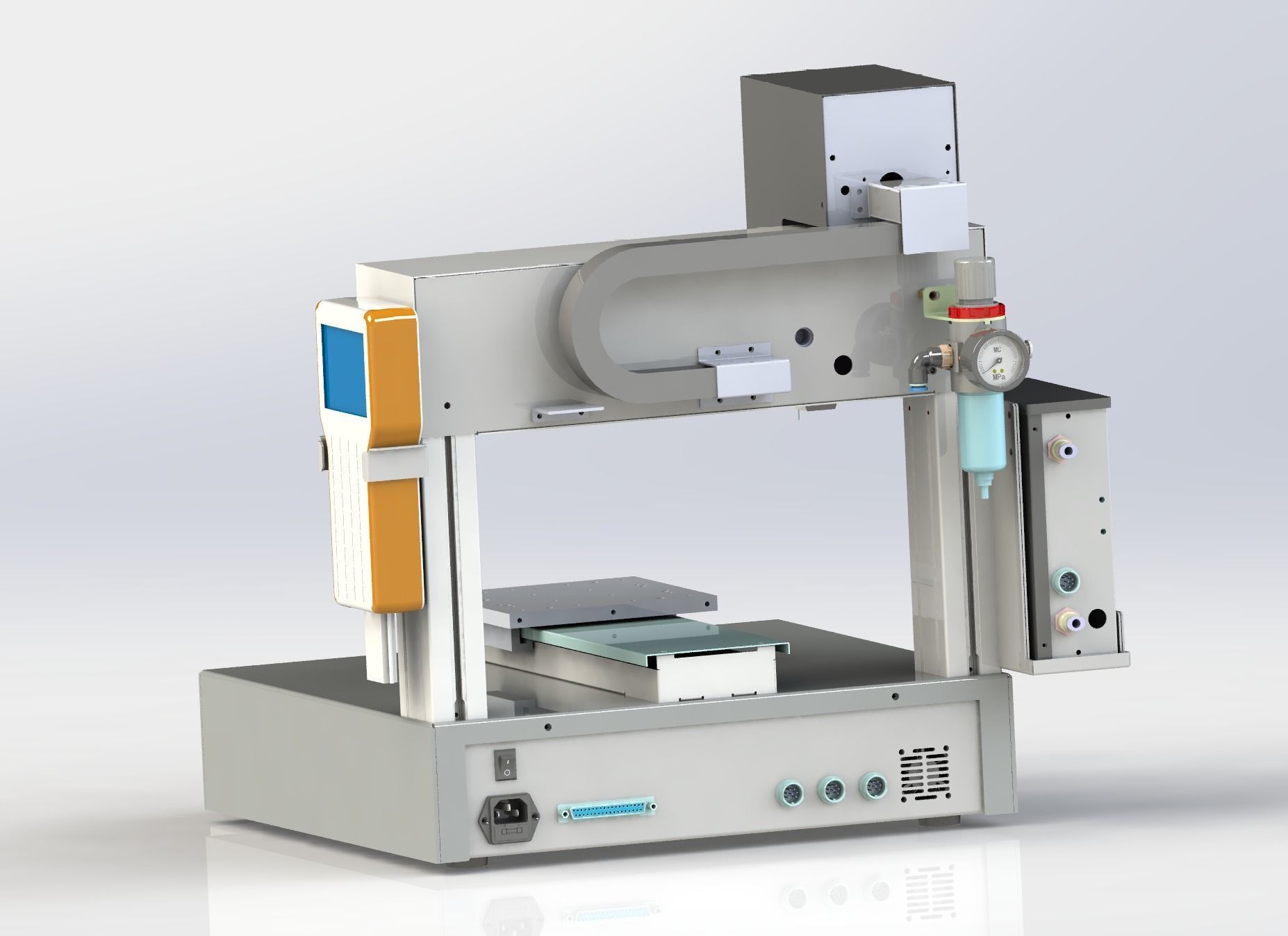 Desk type glue machine 3D model_1