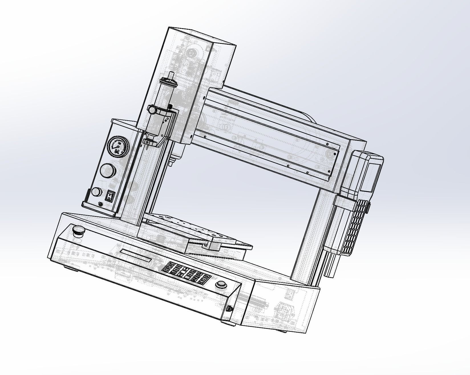 Desk type glue machine 3D model_8