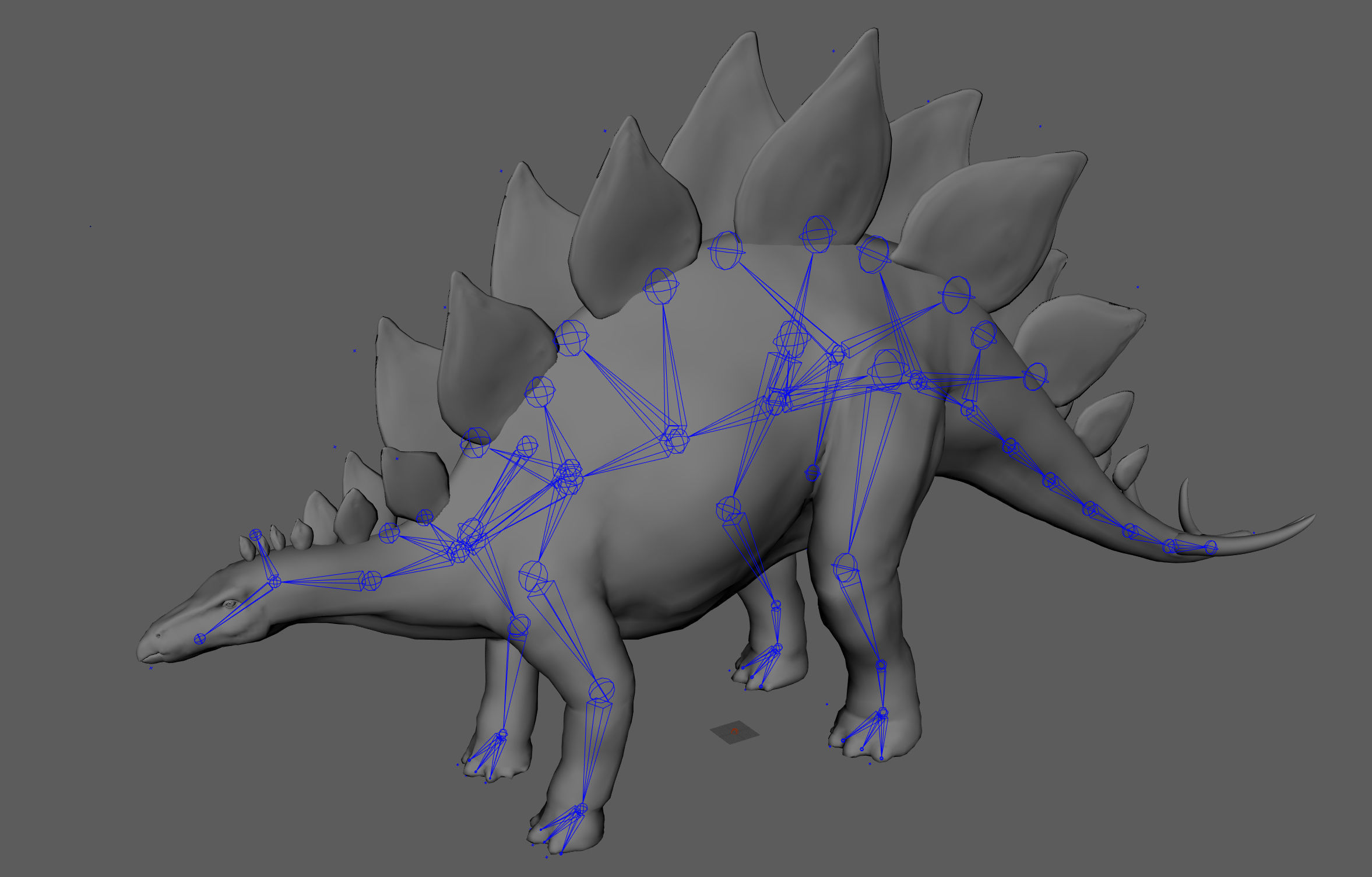 Stegosaurus- Maya Low-poly 3D model_4