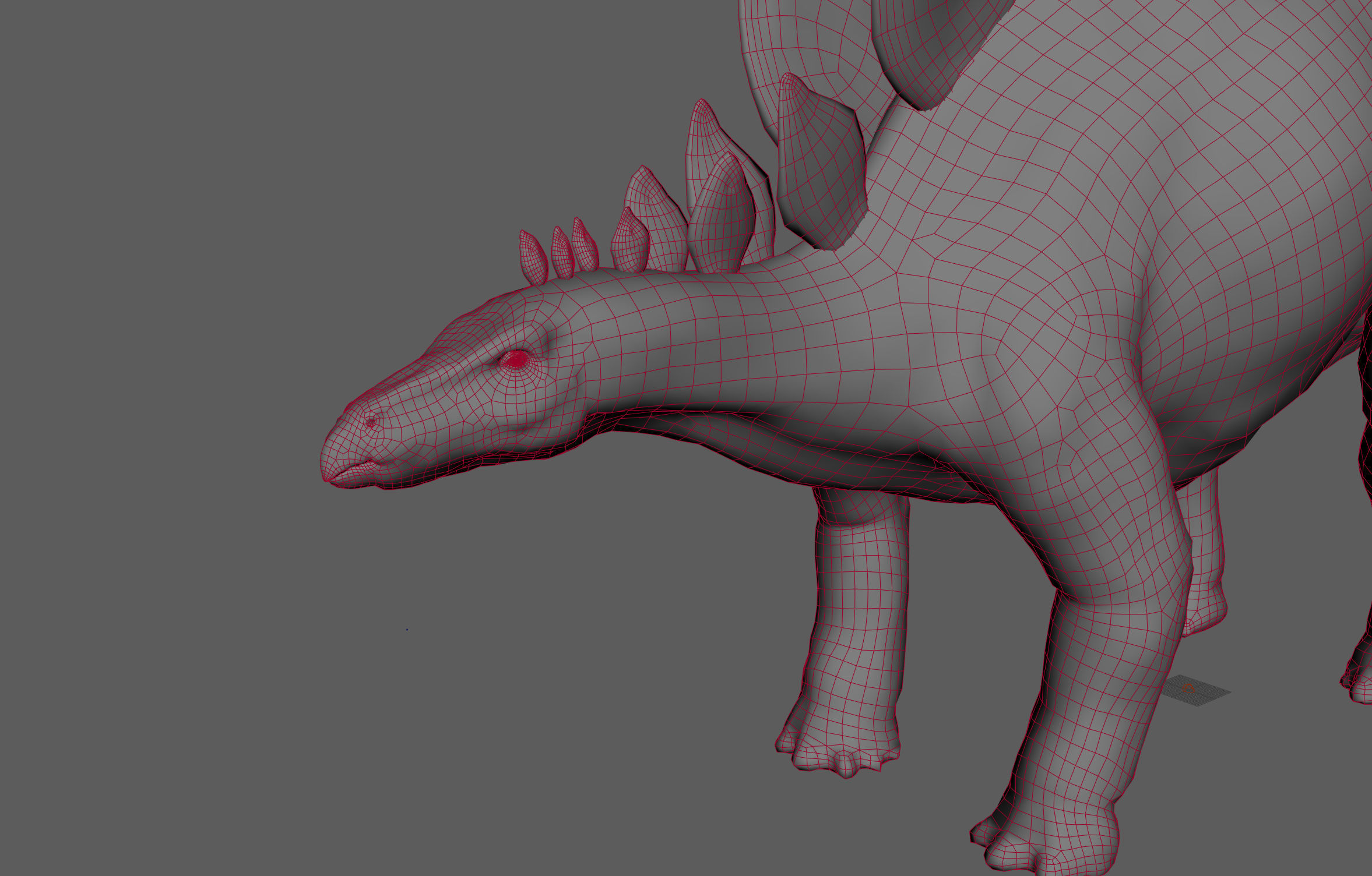 Stegosaurus- Maya Low-poly 3D model_5