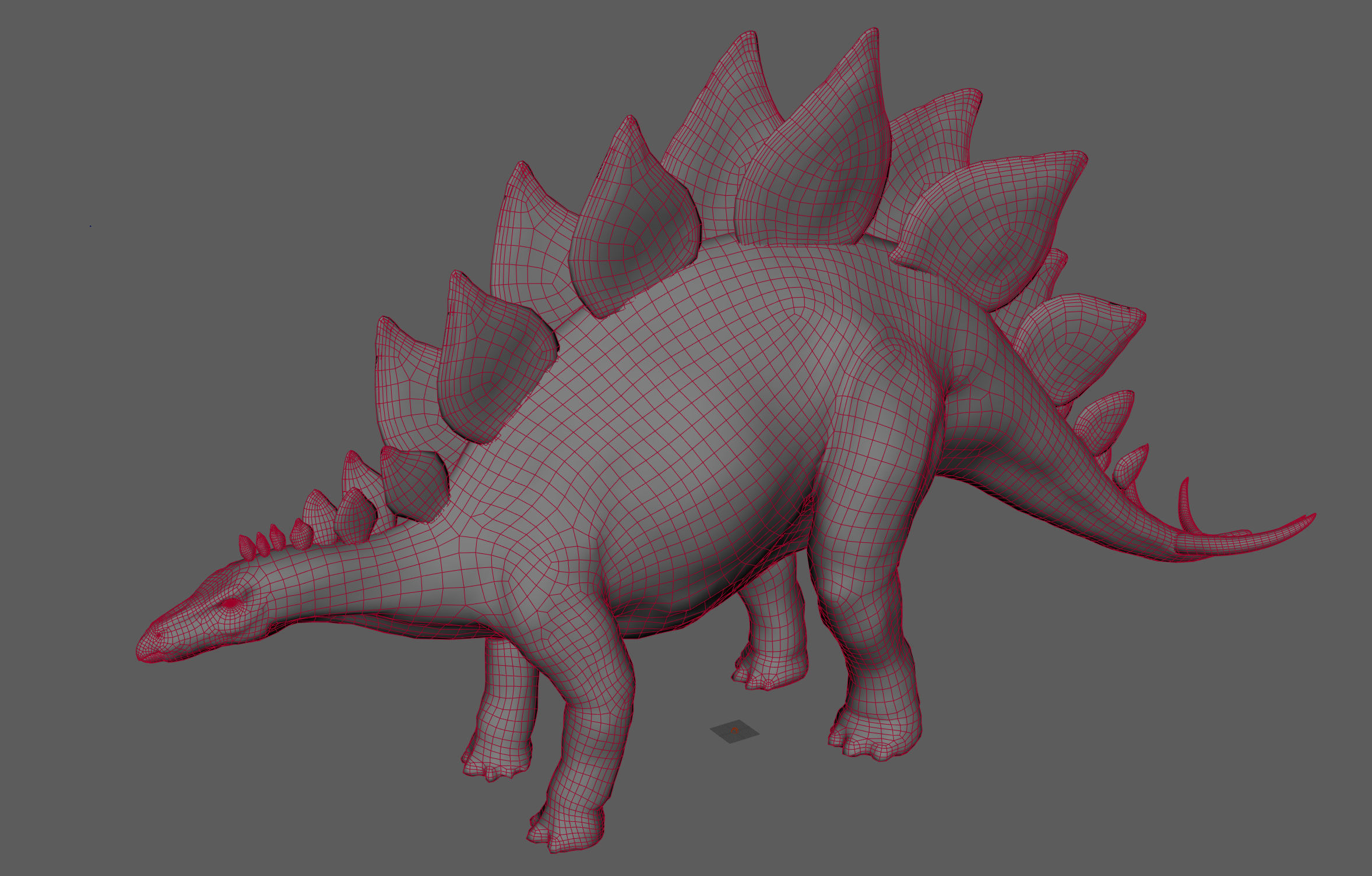 Stegosaurus- Maya Low-poly 3D model_6