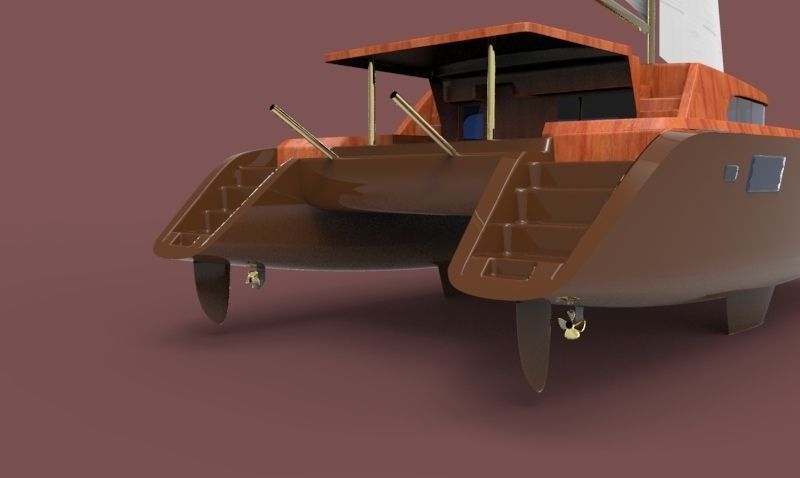 Catamaran Free 3D model_3
