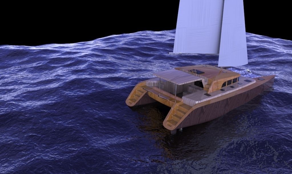 Catamaran Free 3D model_2