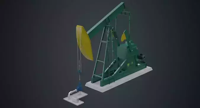 Oil Pumpjack 1A Low-poly 3D model