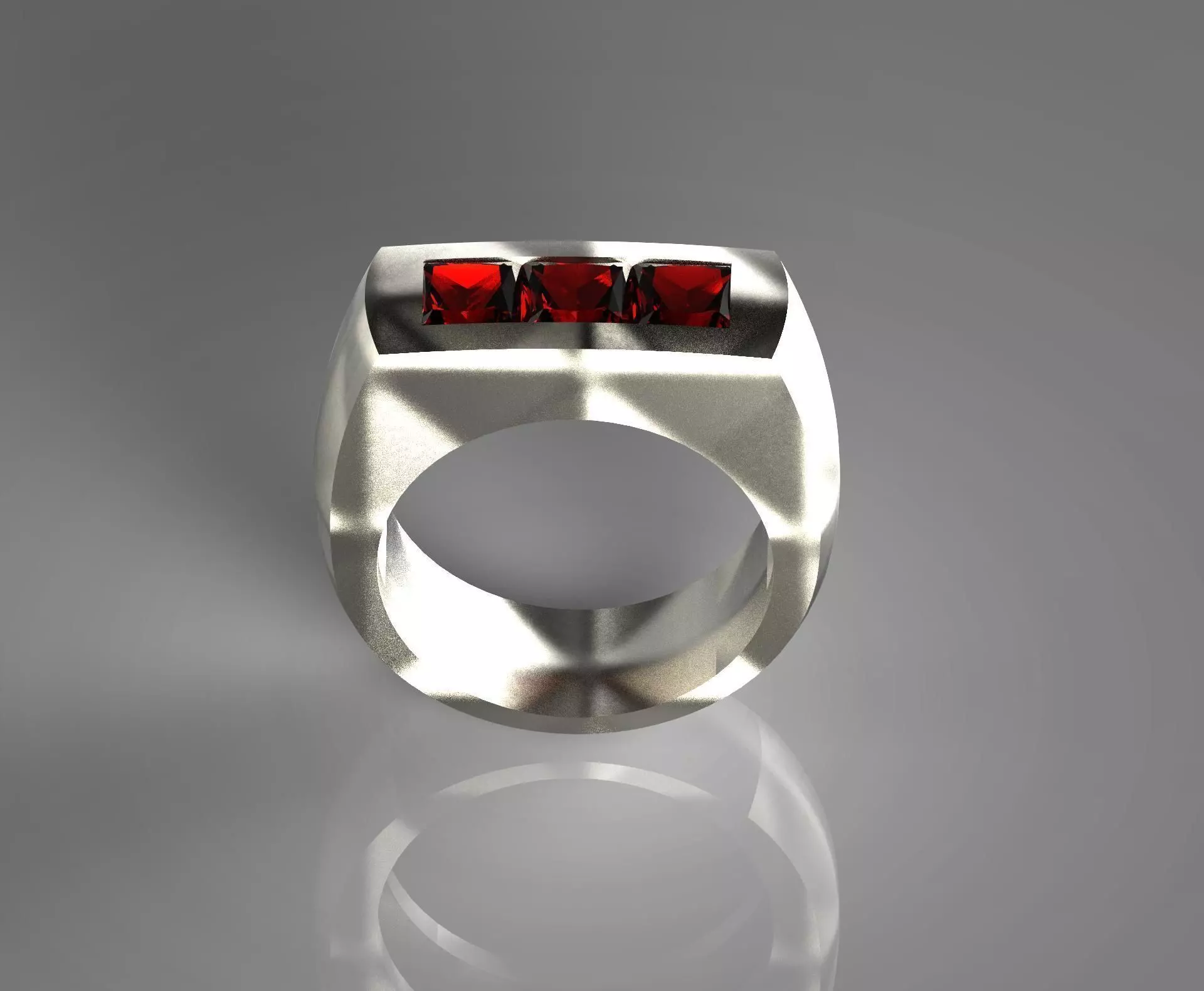 Simply Tri-Ruby Titanium Ring 3D print model_0