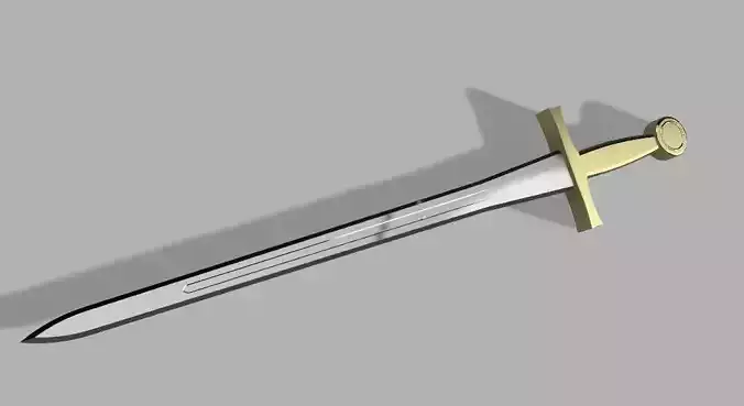 Excalibur inspired medieval sword for cosplay 3D print model