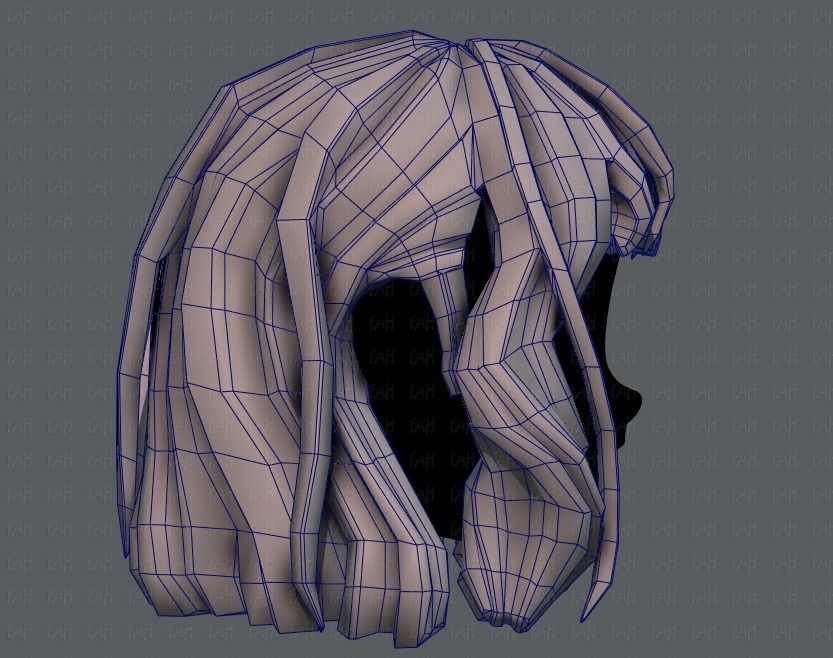 3D Hair style for girl V24 Low-poly 3D model_27