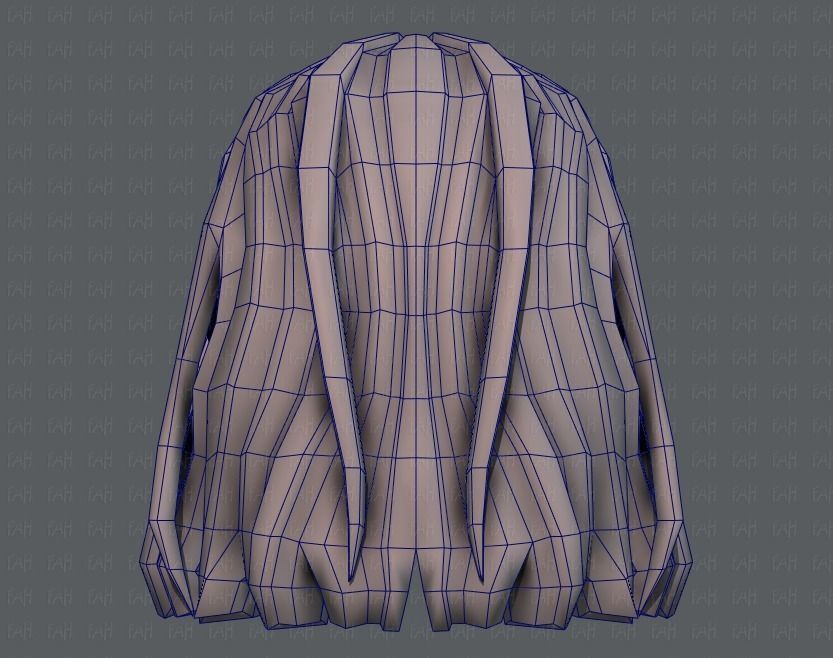 3D Hair style for girl V24 Low-poly 3D model_29