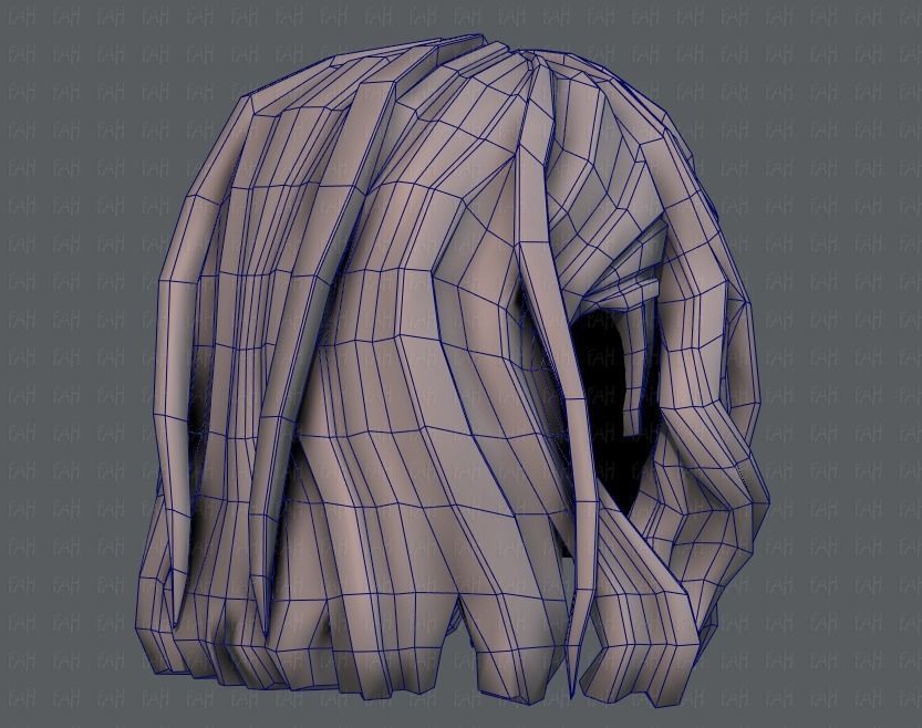 3D Hair style for girl V24 Low-poly 3D model_28