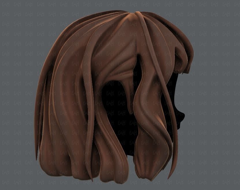 3D Hair style for girl V24 Low-poly 3D model_3