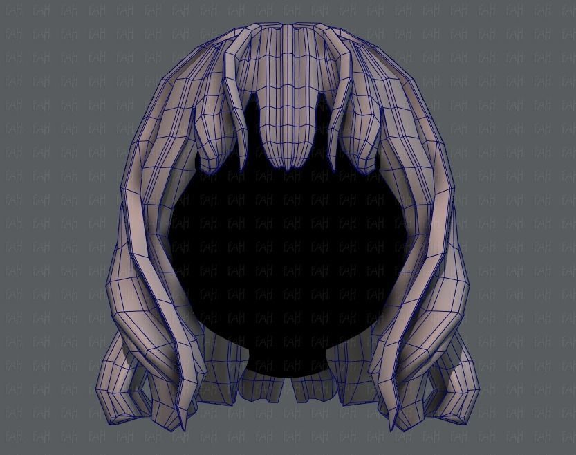 3D Hair style for girl V24 Low-poly 3D model_25