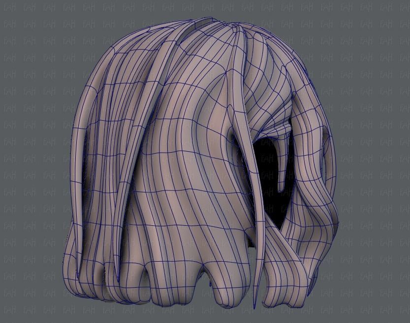 3D Hair style for girl V24 Low-poly 3D model_12