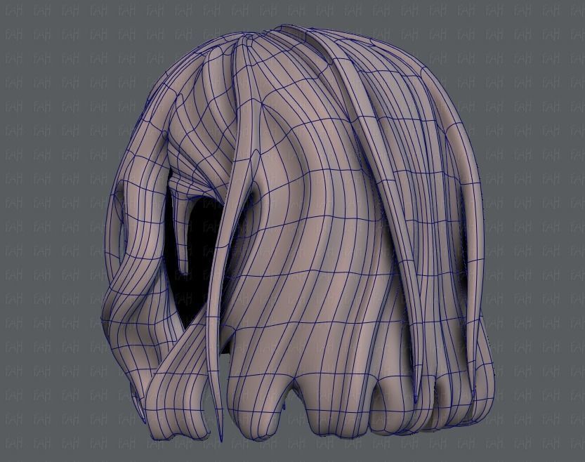 3D Hair style for girl V24 Low-poly 3D model_14