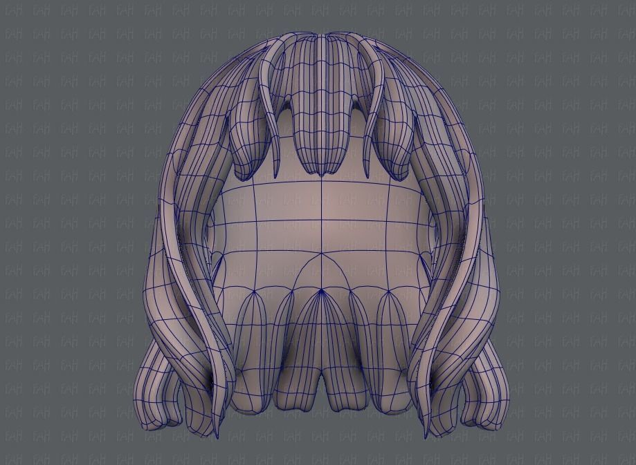 3D Hair style for girl V24 Low-poly 3D model_38