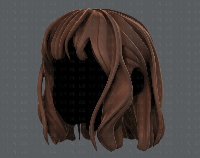 3D Hair style for girl V24 Low-poly 3D model_8