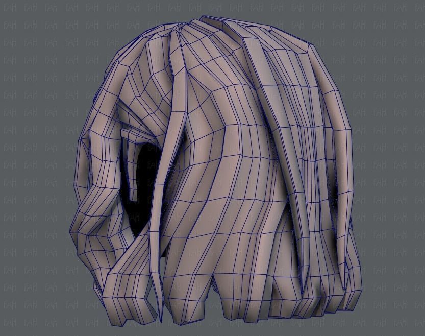 3D Hair style for girl V24 Low-poly 3D model_30