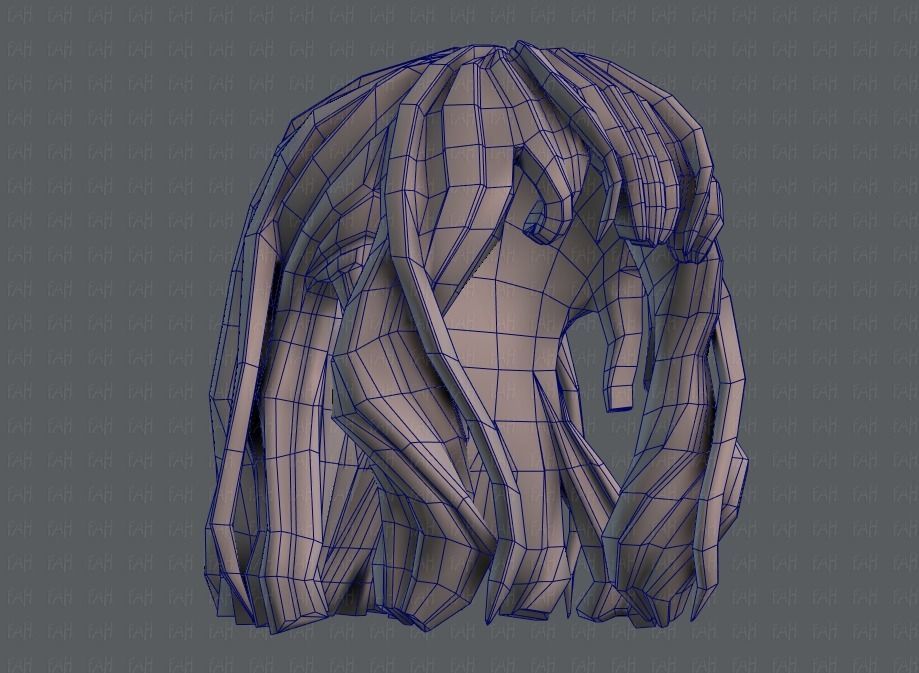 3D Hair style for girl V24 Low-poly 3D model_44