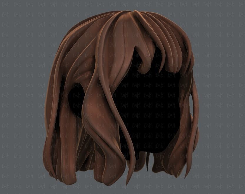 3D Hair style for girl V24 Low-poly 3D model_2