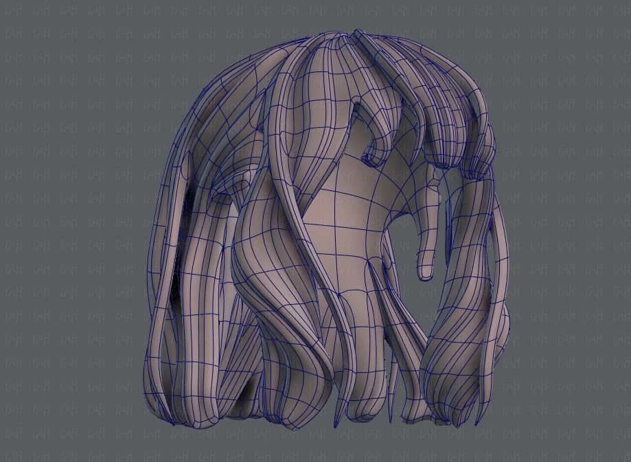 3D Hair style for girl V24 Low-poly 3D model_42