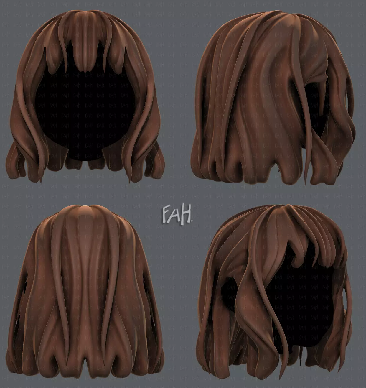 3D Hair style for girl V24 Low-poly 3D model_0